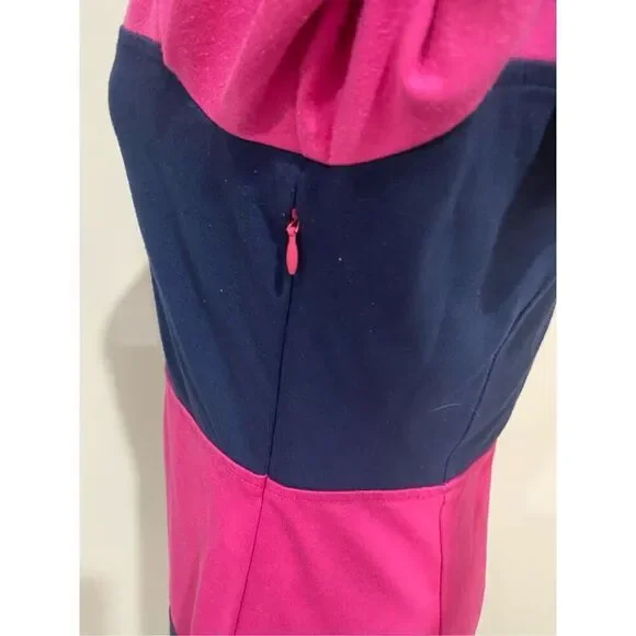 Vineyard Vines Magenta Pink and Navy Blue Striped Long Sleeved Dress - Picture 5 of 7